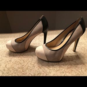 Size 6 1/2 suede and leathers multi colored shoes